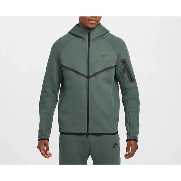 Nike Tech Fleece Windrunner Zip Hoodie Size Large Men Vintage Green HV0949-338 - Picture 3 of 7